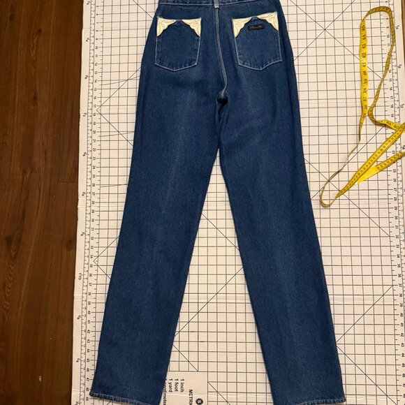 1980s Fancy Ass Jeans with Off-White Leather Pocket Detail - Picture 2 of 16